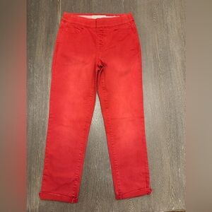 SOFT SURROUNDINGS RED/PINK SKINNY JEANS - Size Small